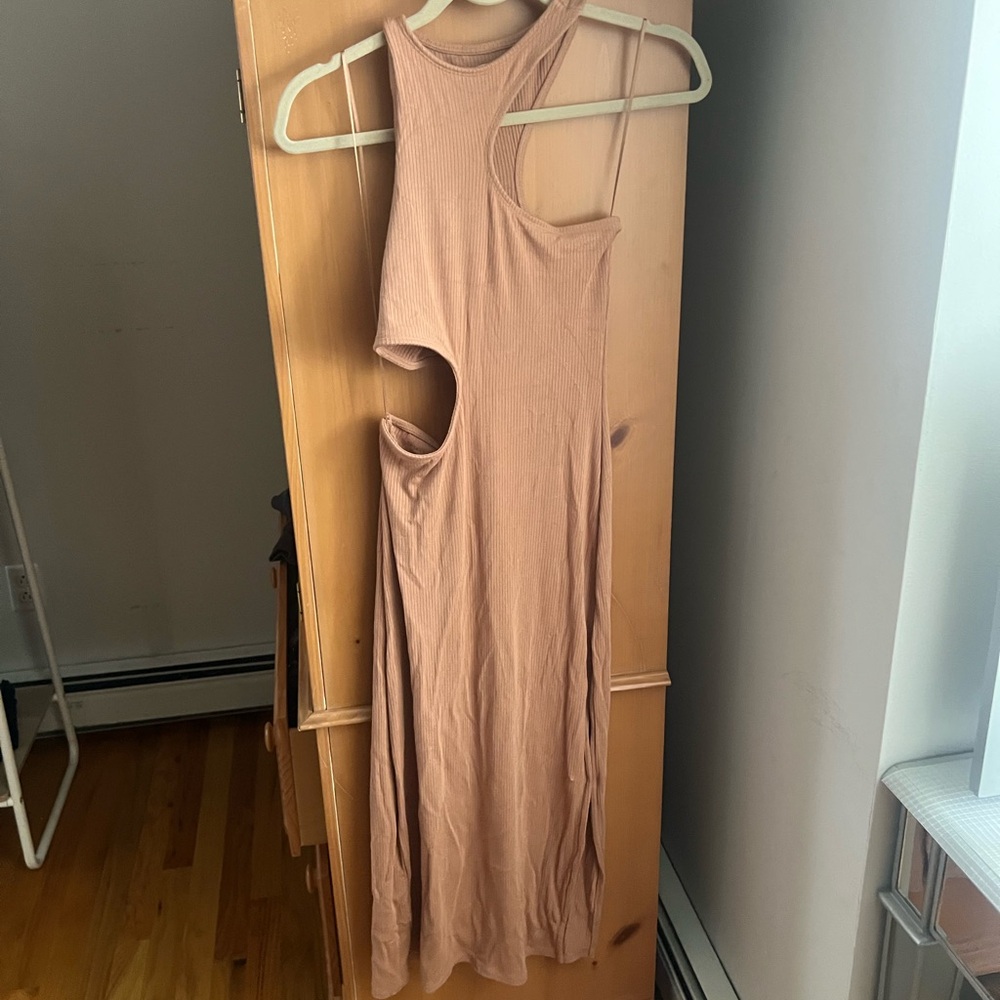 Abercrombie Tan Sleeveless Cutout Dress